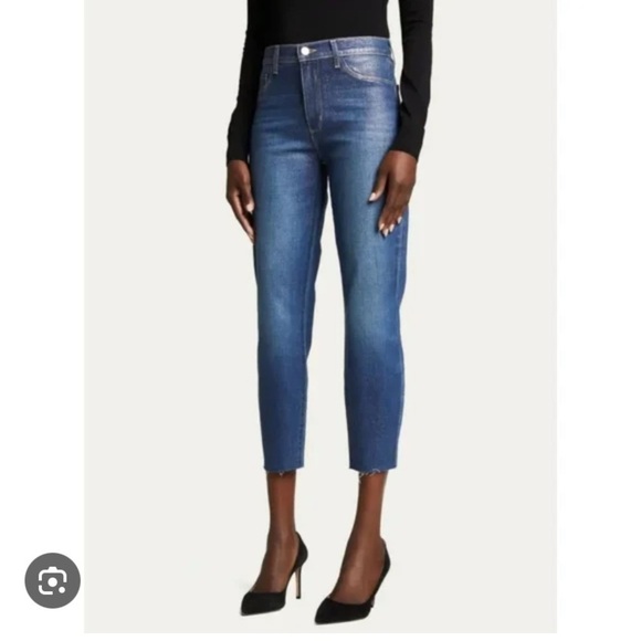 L'AGENCE Denim - L' Agence El Matador French Slim in Fremont/ Gold Glitter Coat